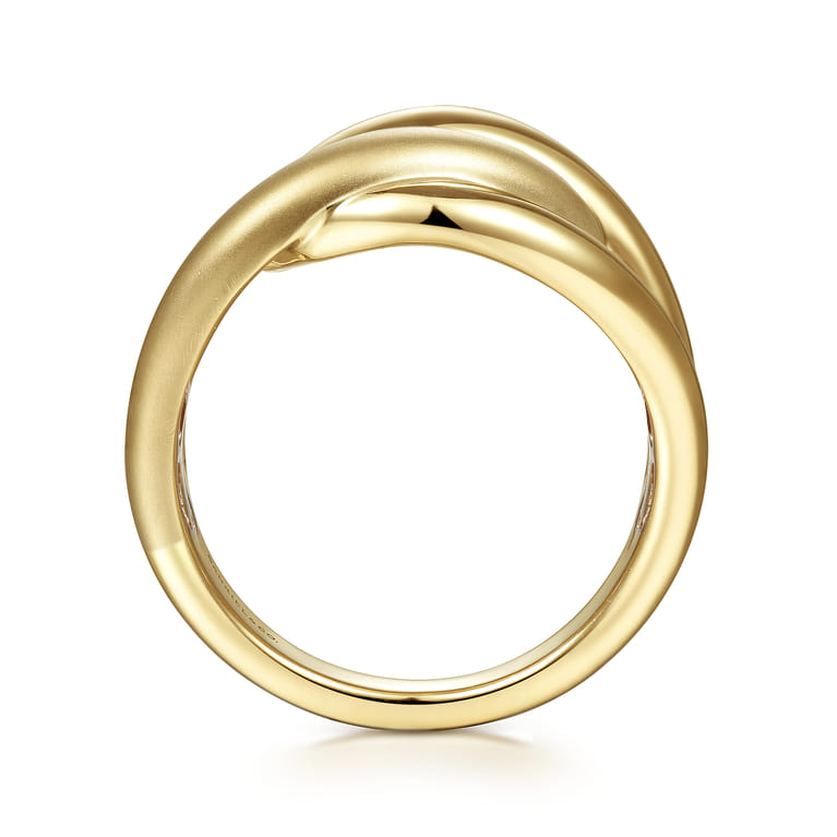 14K Yellow Gold Intersecting Links Ring - Shot 2