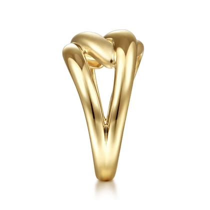 14K Yellow Gold Intersecting Links Ring