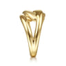 14K Yellow Gold Intersecting Links Ring