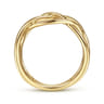 14K Yellow Gold Intersecting Plain Bands Ring
