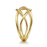 14K Yellow Gold Intersecting Plain Bands Ring