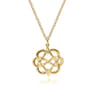 14K Yellow Gold Interwoven Floral Pendant Necklace
