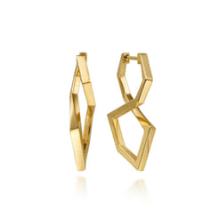 14K Yellow Gold Intricate Hoop Earrings