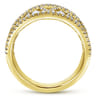 14K Yellow Gold Intricate Openwork Diamond Wide Band Ring