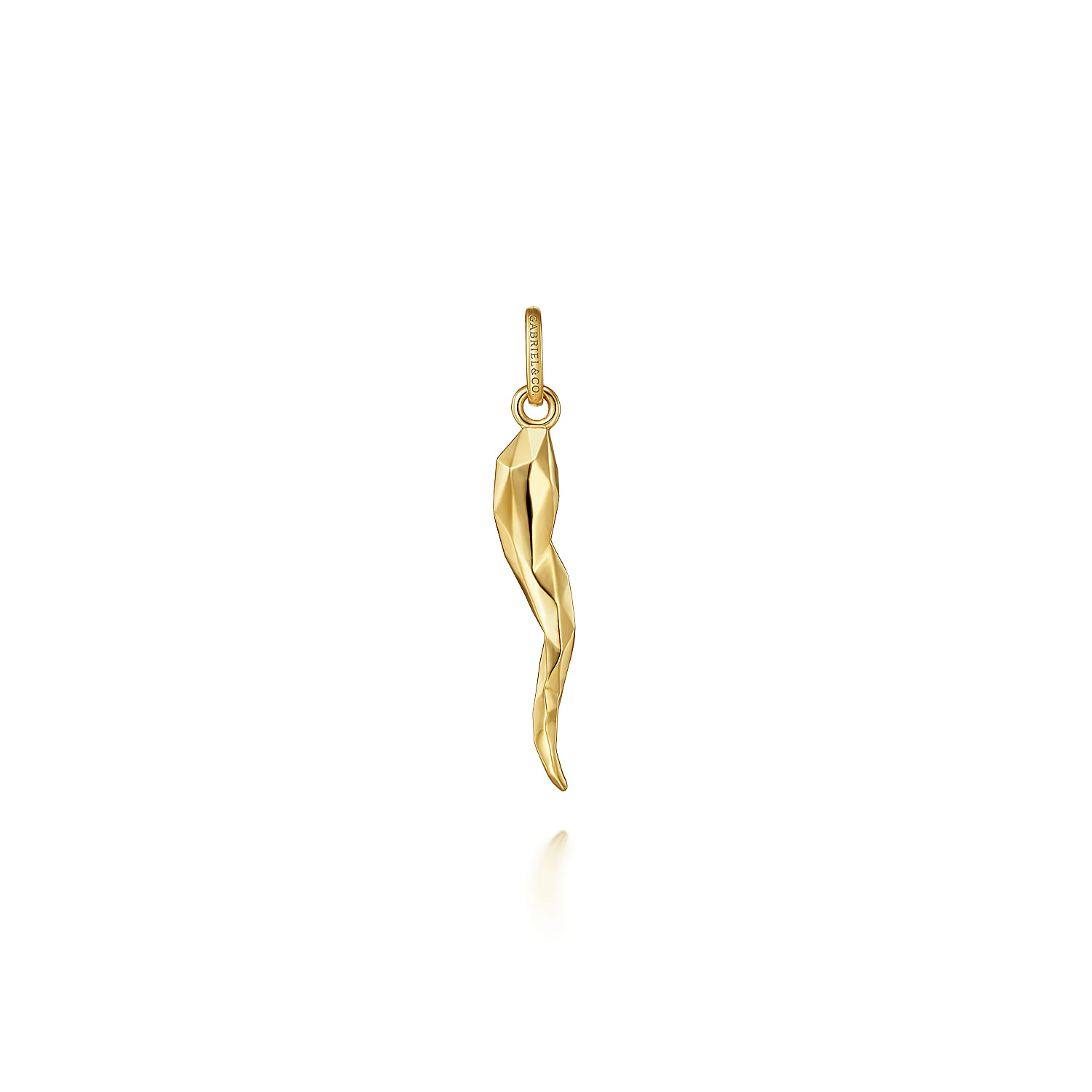 14K Yellow Gold Italian Horn Pendant | Shop 14k Yellow Gold Facets