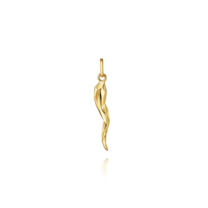 14K Yellow Gold Italian Horn Pendant