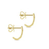 14K Yellow Gold J Curve Diamond Cross Stud Earrings - 0.1 ct