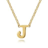 14K Yellow Gold J Initial Necklace