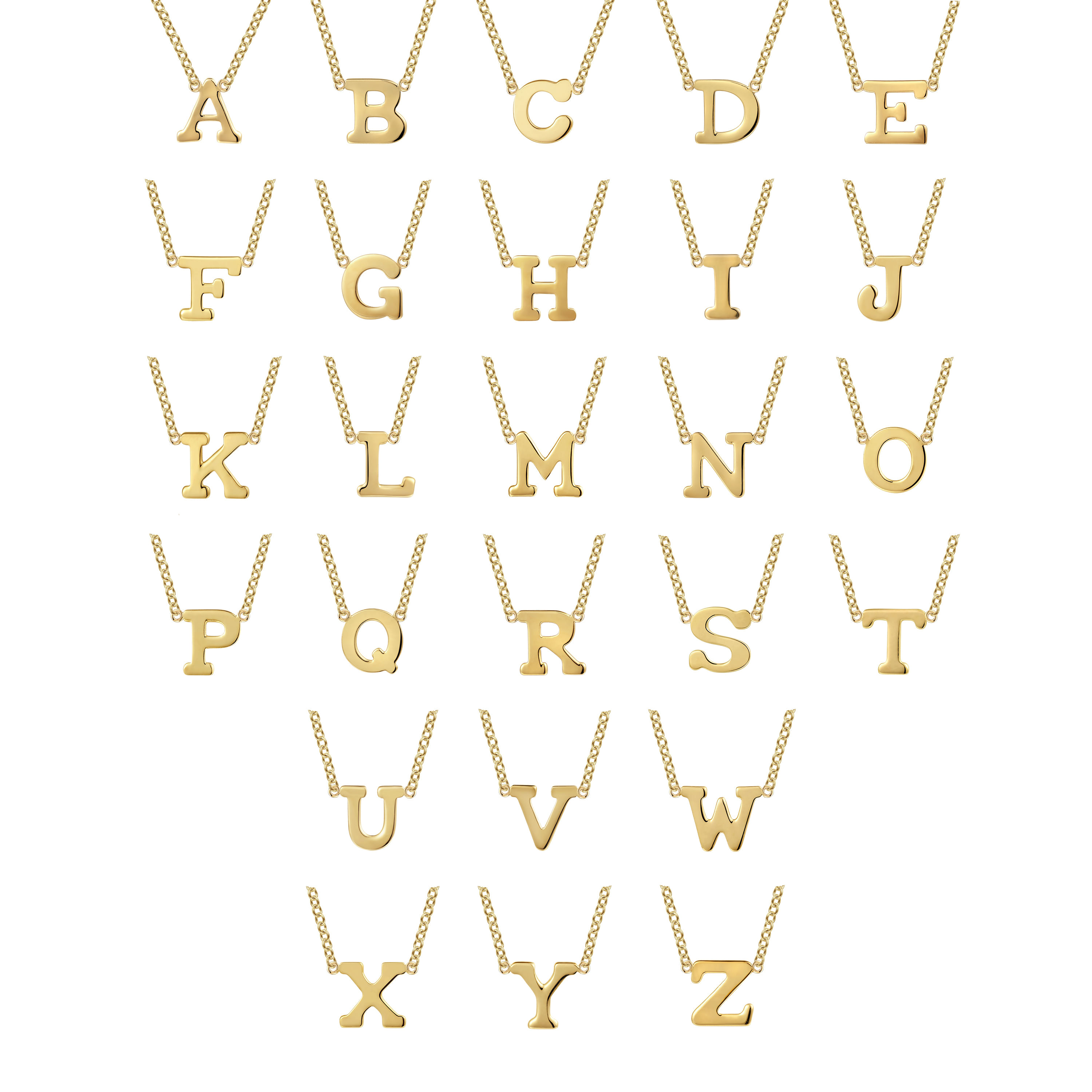 14K Yellow Gold K Initial Necklace - Shot 4