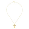 14K Yellow Gold Kite Pyramid Diamond Cross Necklace - 0.04 ct