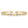 14K Yellow Gold Kite Pyramid Diamond Cuff Bangle Bracelet - 0.35 ct