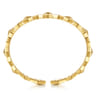 14K Yellow Gold Kite Pyramid Diamond Hard Cuff Bangle Bracelet - 0.35 ct