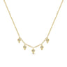 14K Yellow Gold Kite Shaped Drops Station Necklace with Diamonds - 0.07 ct