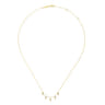 14K Yellow Gold Kite Shaped Drops Station Necklace with Diamonds - 0.07 ct