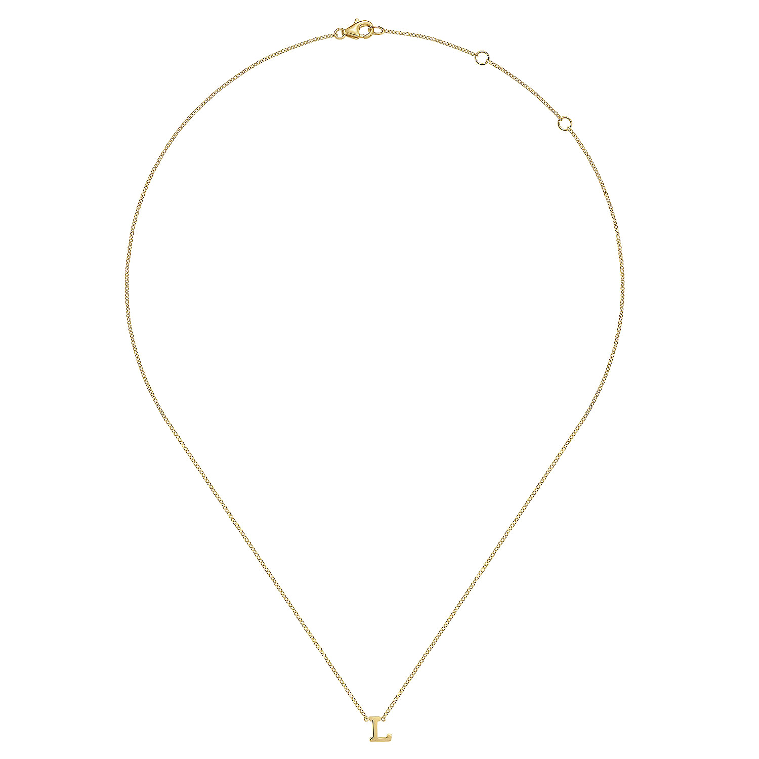 14K Yellow Gold L Initial Necklace @ $295. Shop Necklaces