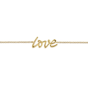 14K Yellow Gold LOVE Chain Bracelet