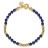14K Yellow Gold Lapis Beads Bracelet