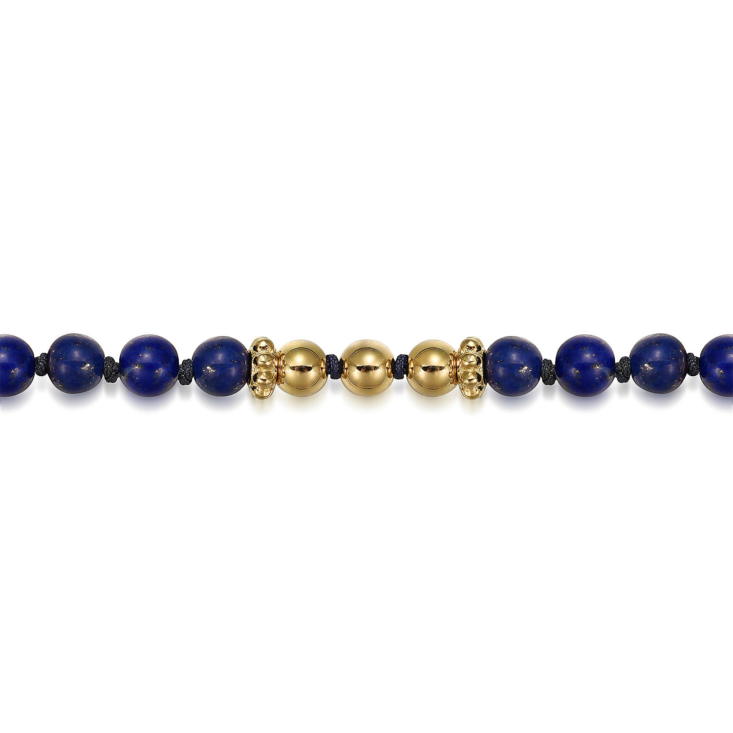 14K Yellow Gold Lapis Beads Bracelet - Shot 2