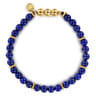 14K Yellow Gold Lapis Beads Bracelet