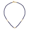 14K Yellow Gold Lapis Beads Necklace