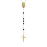 14K Yellow Gold Lapis Beads Rosary Necklace