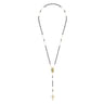 14K Yellow Gold Lapis Beads Rosary Necklace