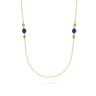 14K Yellow Gold Lapis and Bujukan Bead Station Necklace