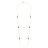 14K Yellow Gold Lapis and Bujukan Bead Station Necklace