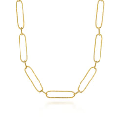 14K Yellow Gold Large Link Chain Necklace