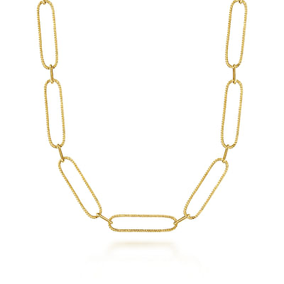 14K Yellow Gold Large Link Chain Necklace
