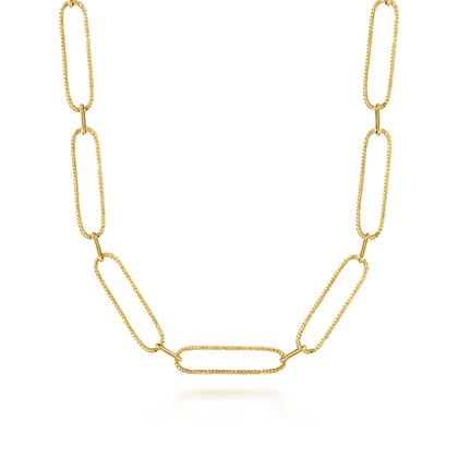 14K Yellow Gold Large Link Chain Necklace