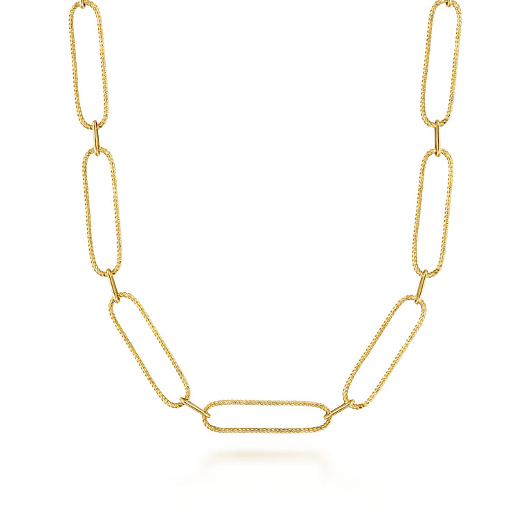 14K Yellow Gold Large Link Chain Necklace - Shot 1