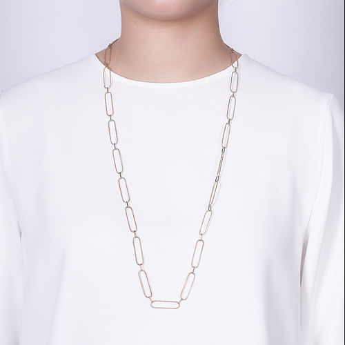 14K Yellow Gold Large Link Chain Necklace - Shot 3