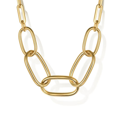 14K Yellow Gold Large Oval Link Chain Necklace