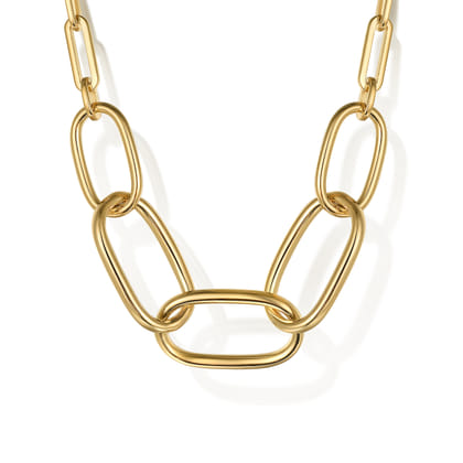 14K Yellow Gold Large Oval Link Chain Necklace