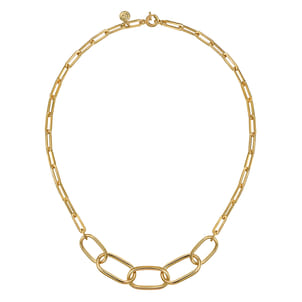 14K Yellow Gold Large Oval Link Chain Necklace