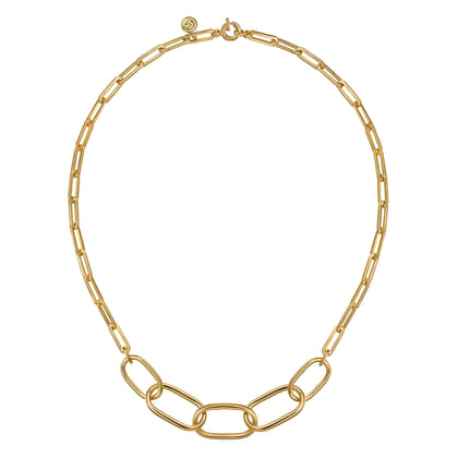 14K Yellow Gold Large Oval Link Chain Necklace
