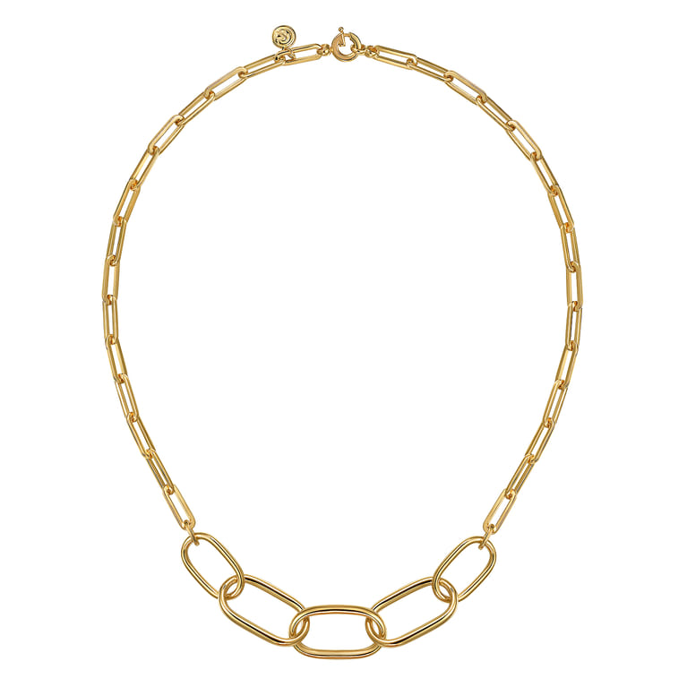 14K Yellow Gold Large Oval Link Chain Necklace - Shot 2