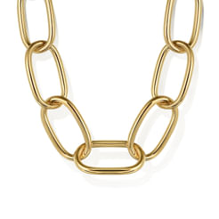 14K Yellow Gold Large Oval Link Chain Necklace