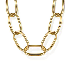 14K Yellow Gold Large Oval Link Chain Necklace