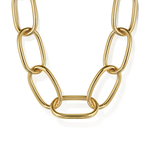 14K Yellow Gold Large Oval Link Chain Necklace