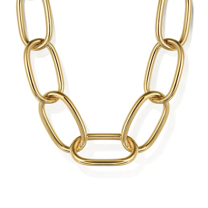 14K Yellow Gold Large Oval Link Chain Necklace
