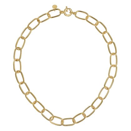 14K Yellow Gold Large Oval Link Chain Necklace