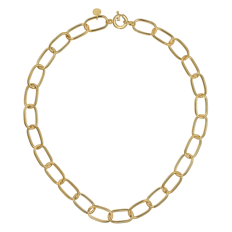 14K Yellow Gold Large Oval Link Chain Necklace - Shot 2