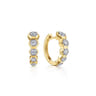 14K Yellow Gold Layered 10mm Diamond Huggies - 0.4 ct