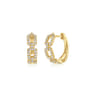 14K Yellow Gold Layered 15mm Diamond Huggies - 0.35 ct