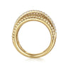 14K Yellow Gold Layered Bujukan Beaded Diamond Ring - 0.25 ct