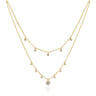 14K Yellow Gold Layered Diamond Charm Drop Necklace - 0.23 ct