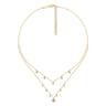 14K Yellow Gold Layered Diamond Charm Drop Necklace - 0.23 ct