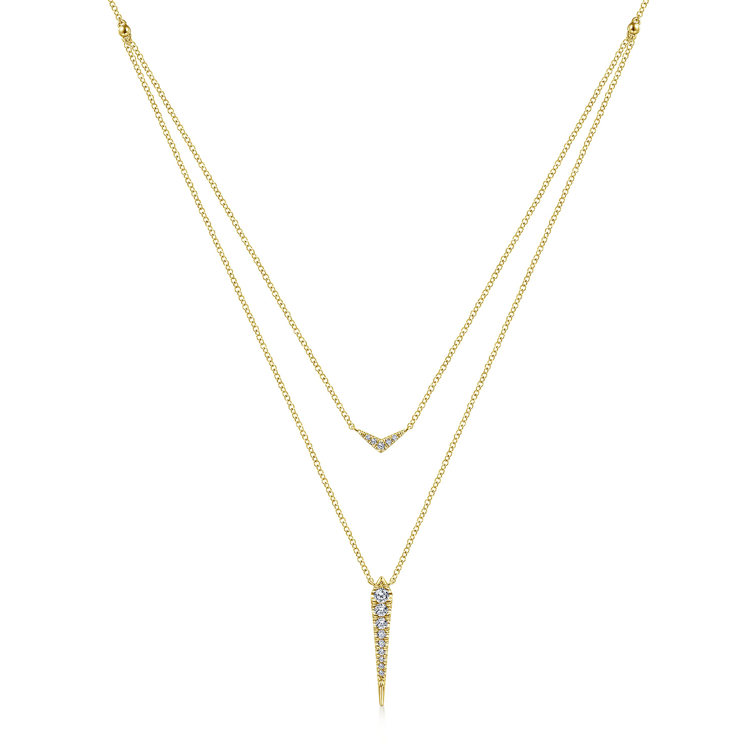 14k Yellow Gold Layered Kaslique Necklace. SKU: NK6009Y45JJ